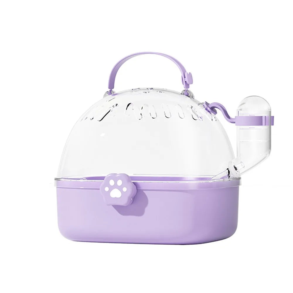 Portable Transparent Pet Carriers Cage Breathable Ventilated Travel Pet Cage Escape-Proof with Water Bottle Pet House Car Travel