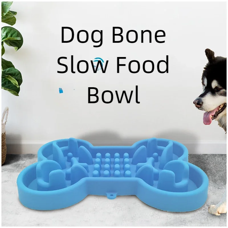 Pet Dog Bowl Healthy Soft rubber Slow Food Feeder Anti-Slip Anti-Gulping Choke travel bowl for Cat dog Food feeding slow feeder
