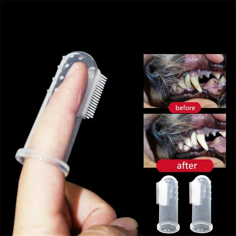 Silicone Fingertips Toothbrushes Cat Dog Pet Tools for Removing Bad Breath Tartar Pets Teeth Oral Cavity Cleaning Care Products