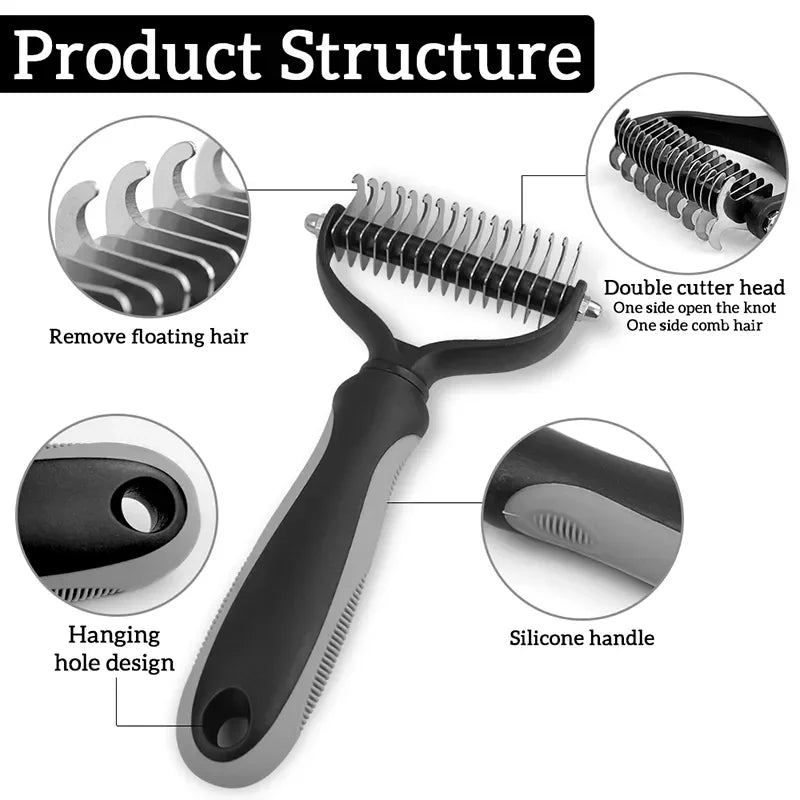 Stainless Pet Deshedding Brush Dog Hair Remover Pet Fur Knot Cutter Puppy Cat Comb Brushes Dogs Grooming Shedding Supplies